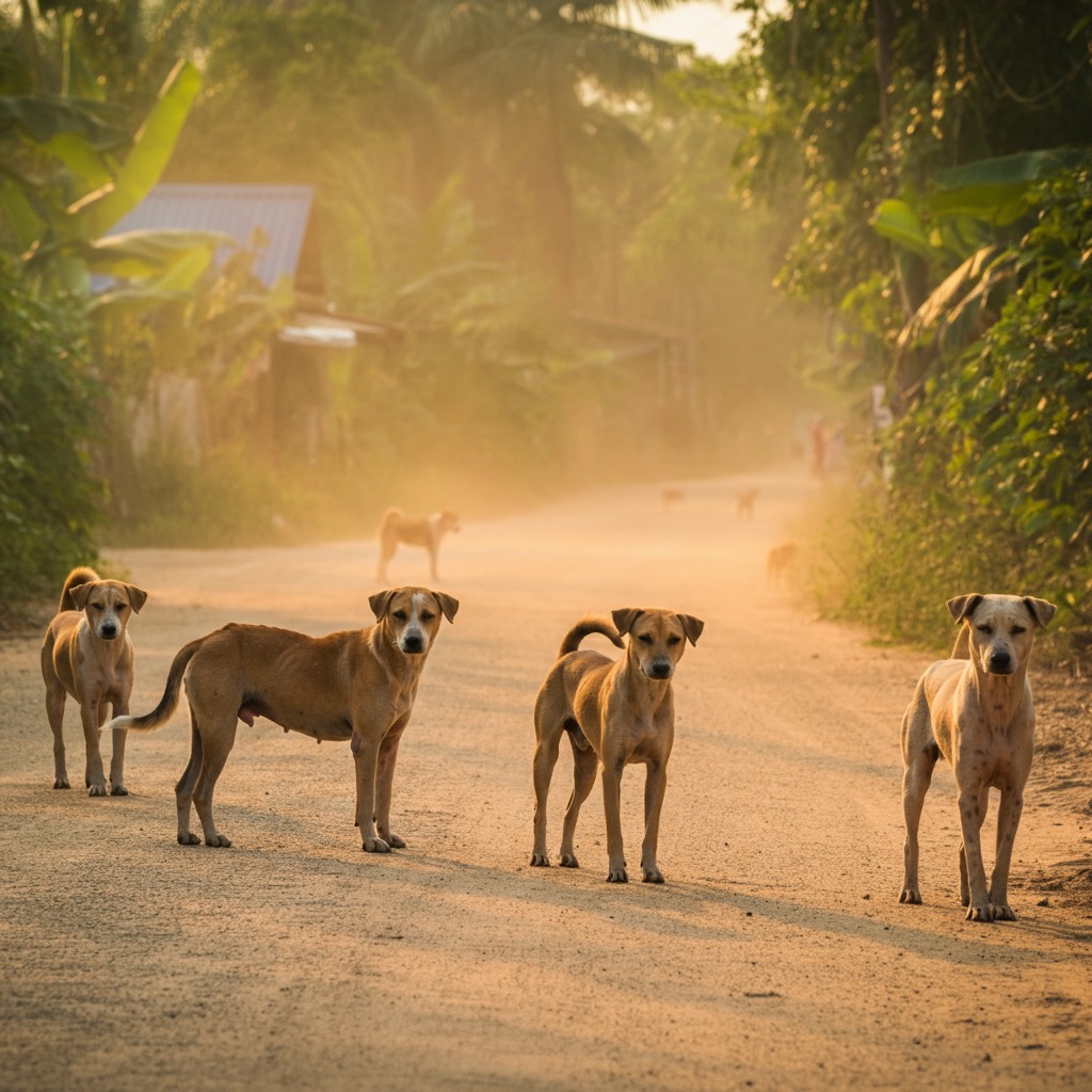 start dogs on the street in thailand